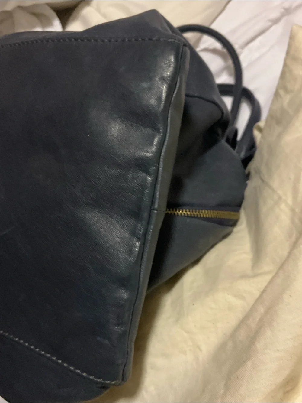 HOBO navy Leather Hobo Bag